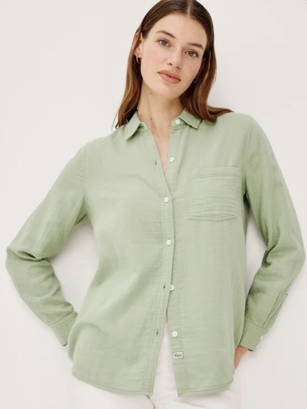 NWT! Rails Freeman In Vintage Sage Button Down Shirt XXS Coastal Preppy $188 ✨